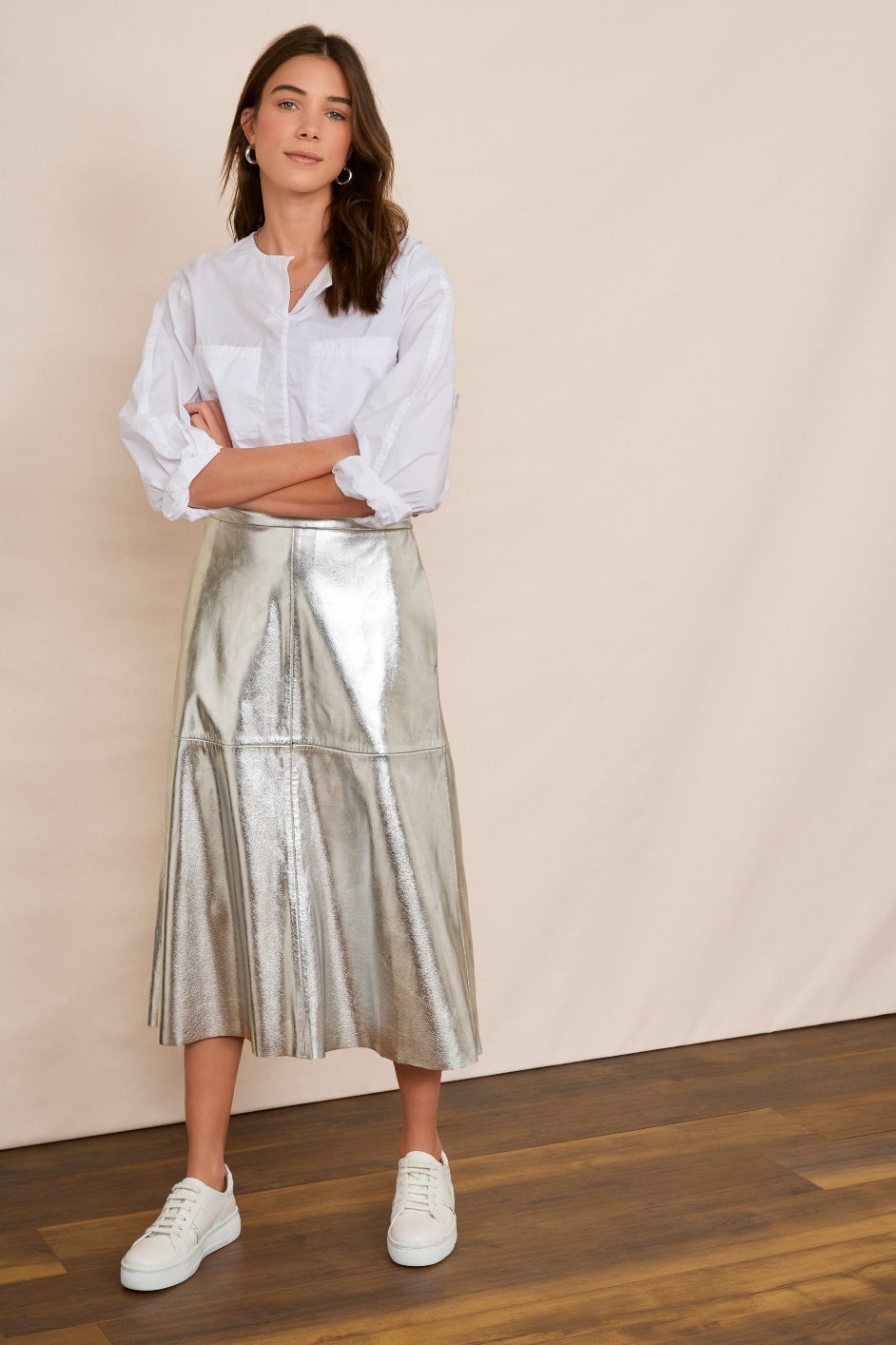 Lateisha Faux Leather Star Skirt - Silver/Gold – WYSE London