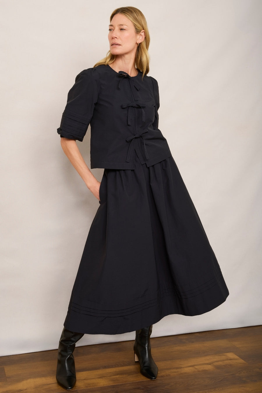 Laurie Taffeta Top - Midnight