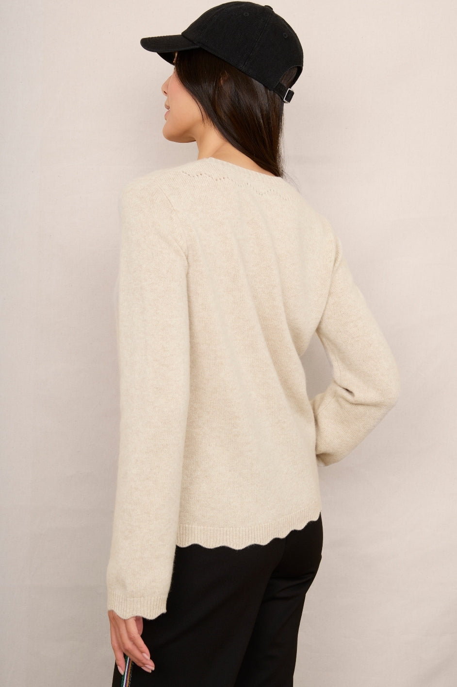 Leah Scallop Detail Jumper - Beige