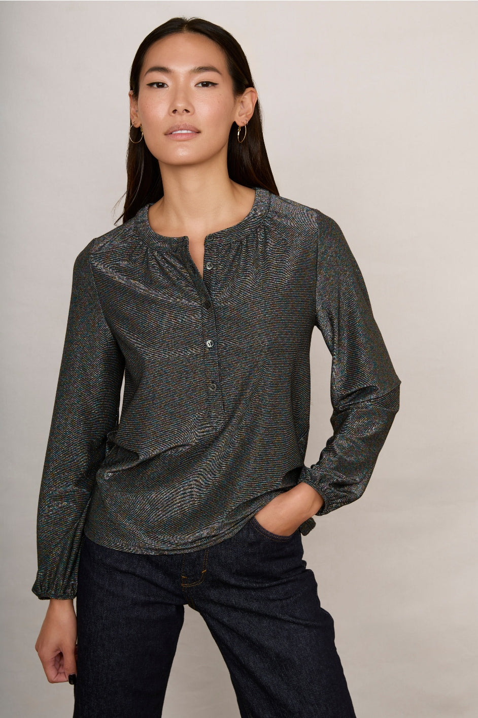 Leanna Shimmer Top - Disco