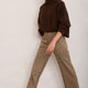 Leia Cropped Trouser - Tan Mini Check