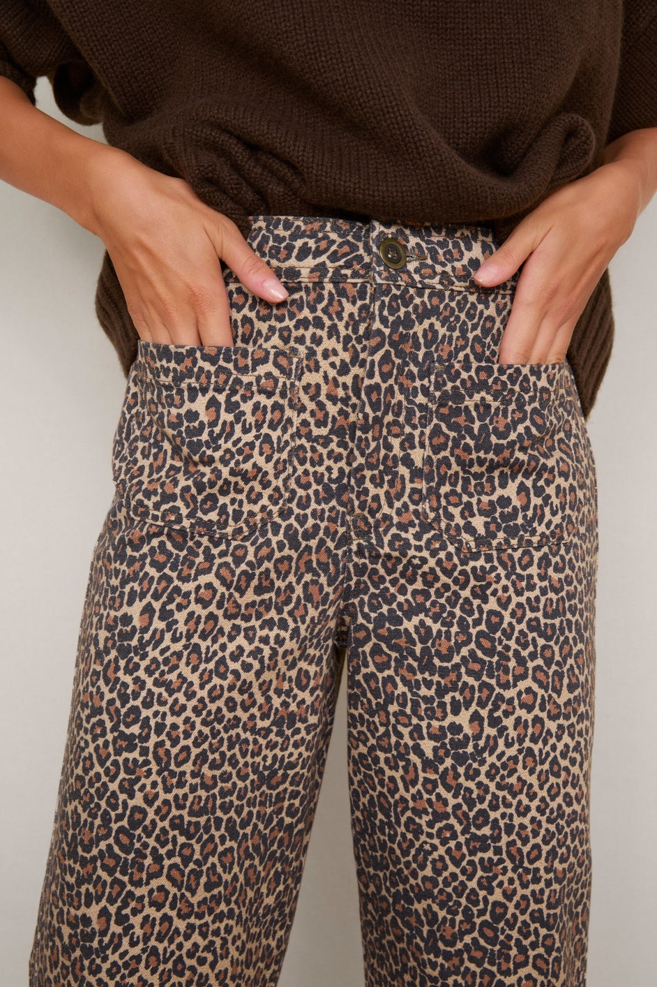 Allie Flare Cropped Jean - Leopard