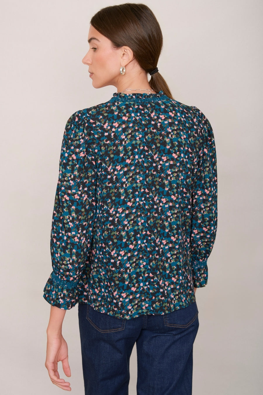 Lexi Blouse - Teal Confetti