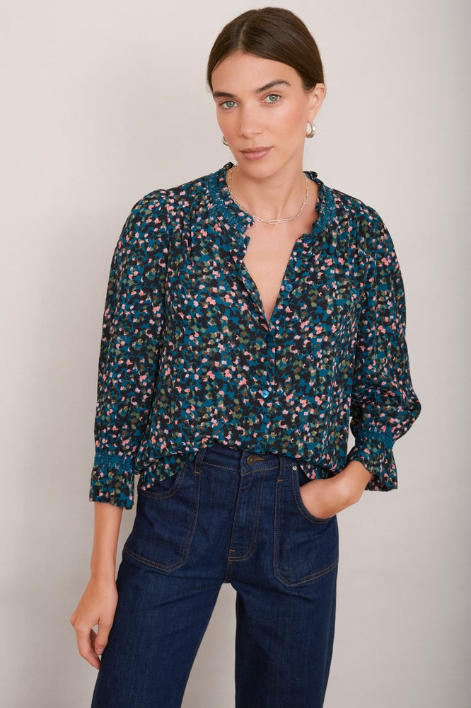 Lexi Blouse - Teal Confetti