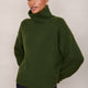 Liana Chunky Funnel Neck Jumper - Moss Green