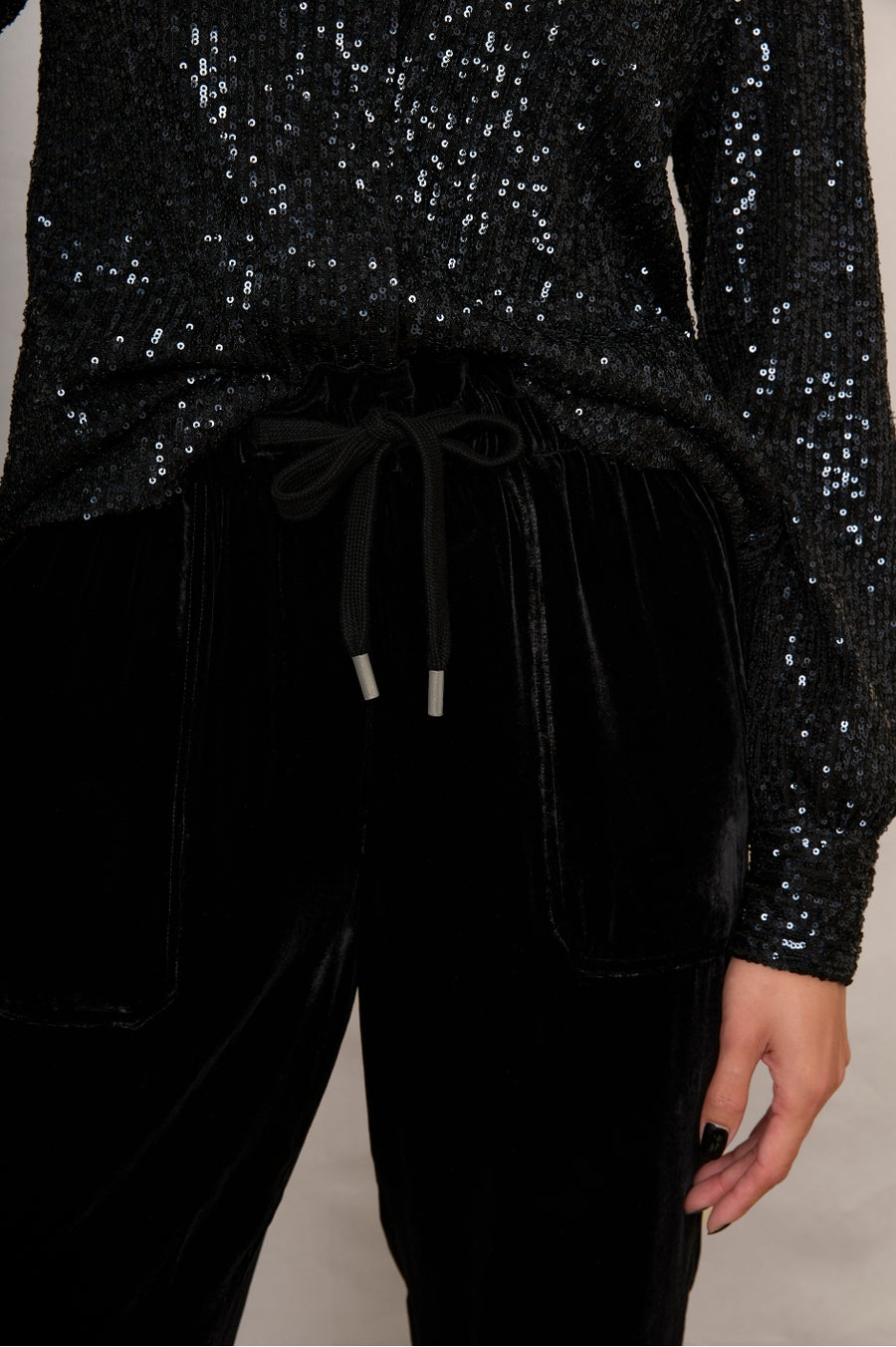 Libby Sequin Shirt - Blue/Black