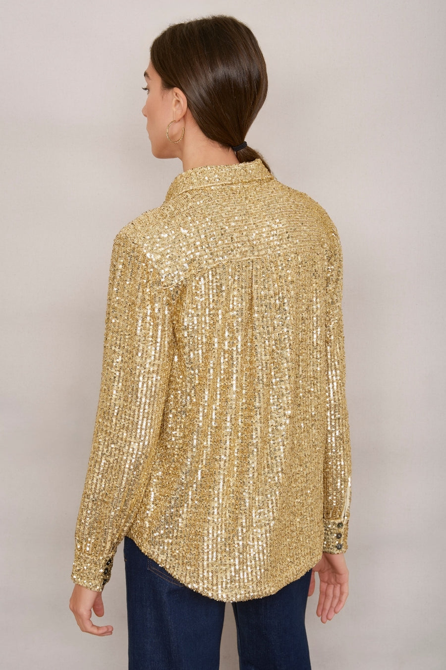 Libby Sequin Shirt - Gold