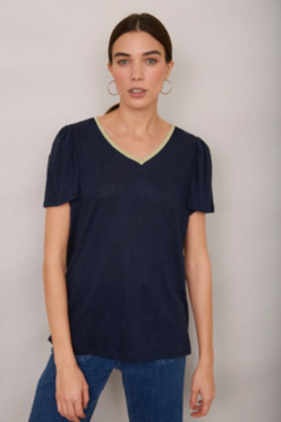 Lily Linen Tee Shirt - Midnight