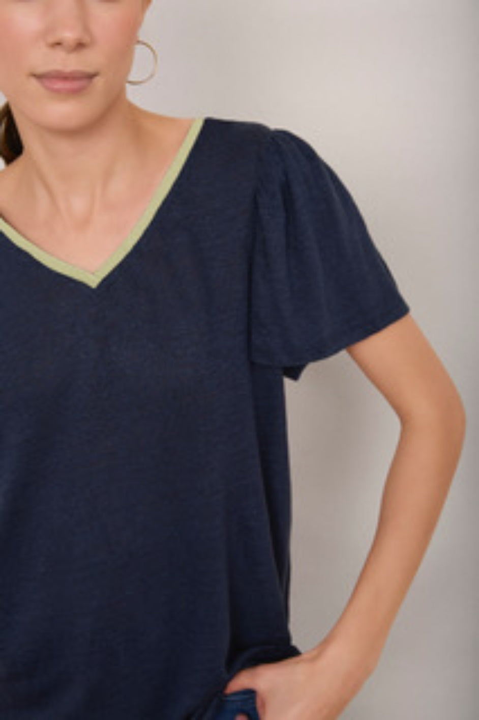 Lily Linen Tee Shirt - Midnight