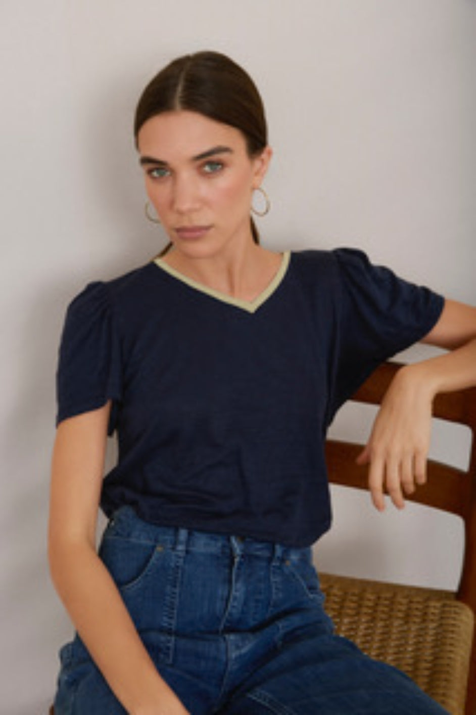 Lily Linen Tee Shirt - Midnight