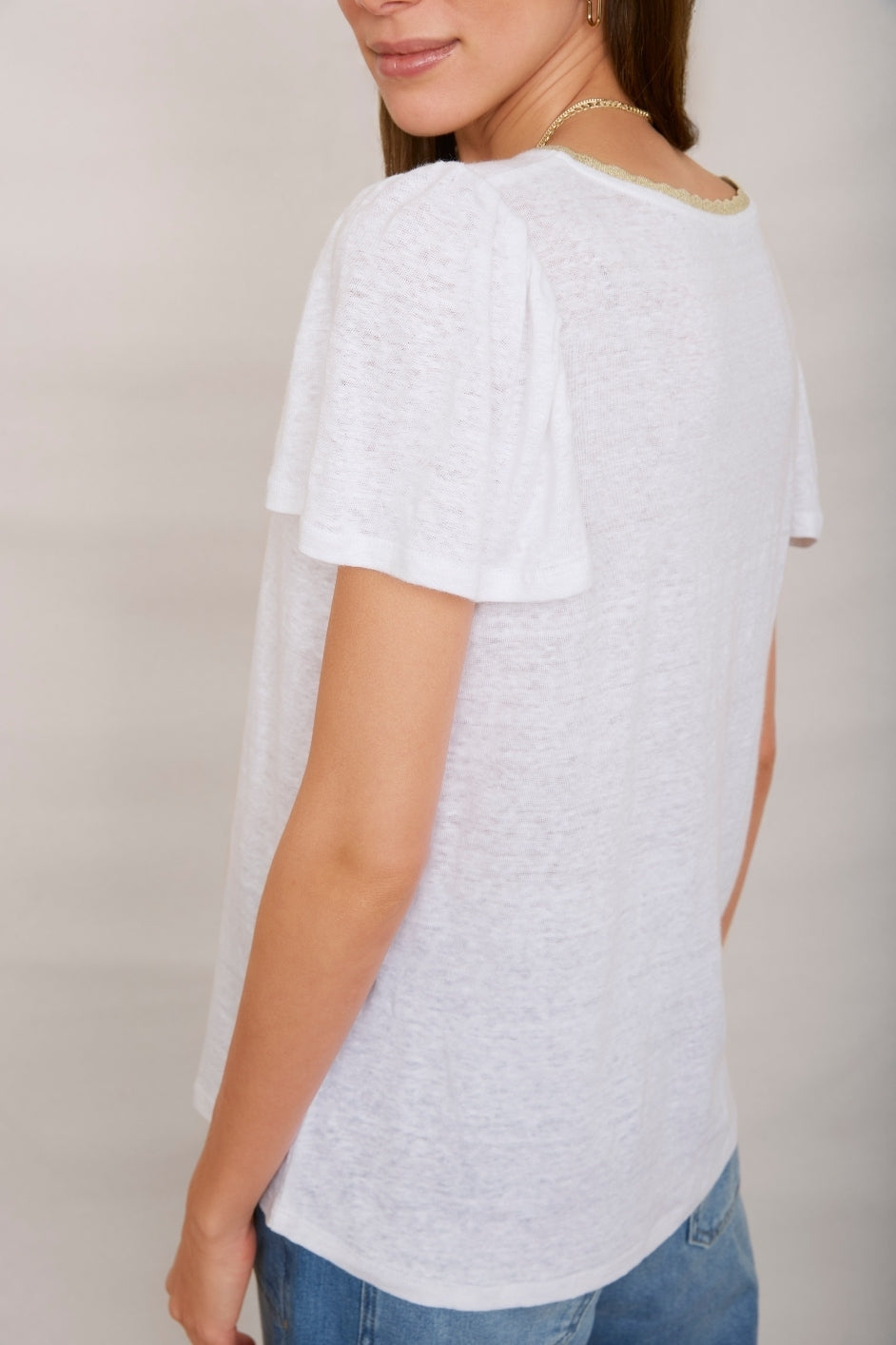 Lily Linen Tee Shirt - White