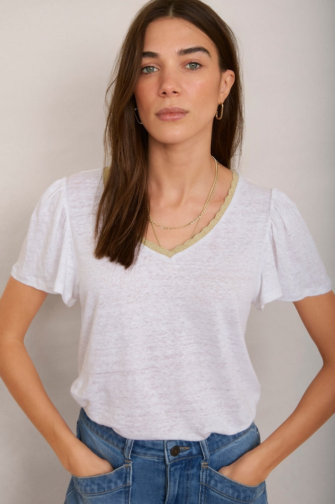 Lily Linen Tee Shirt - White