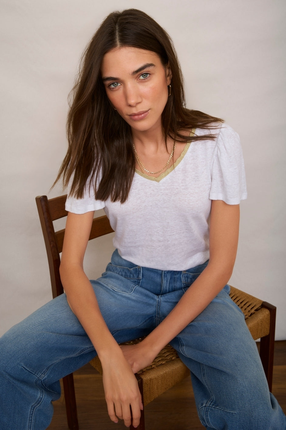 Lily Linen Tee Shirt - White