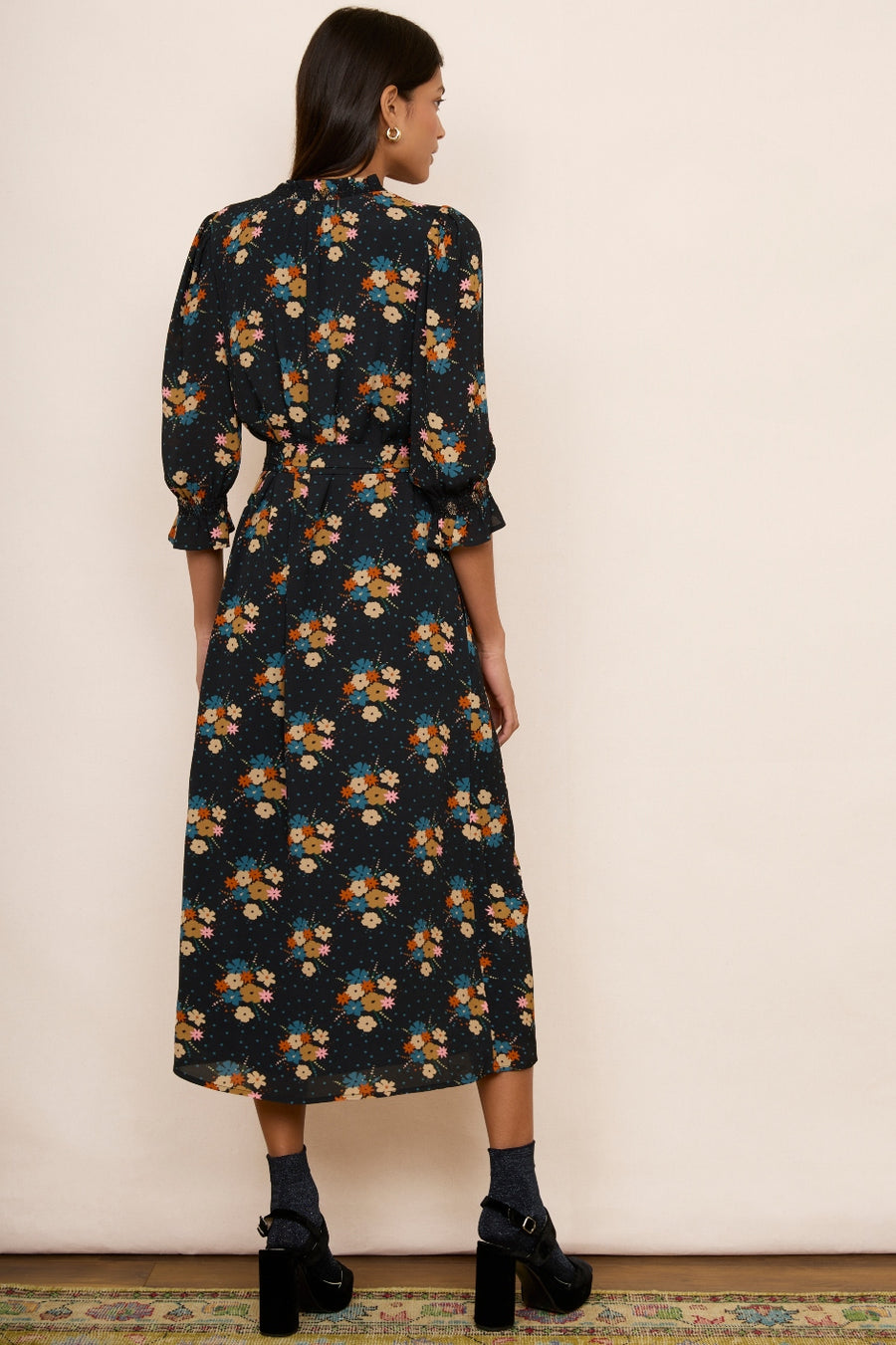 Lisette Shirt Dress - Black Floral