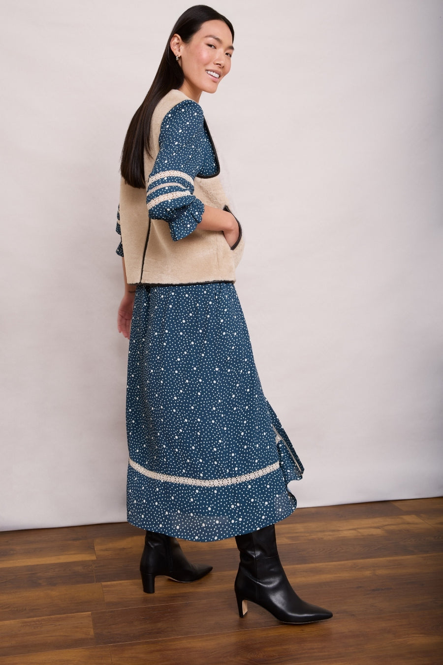 Lisette Shirt Dress - Blue Spot