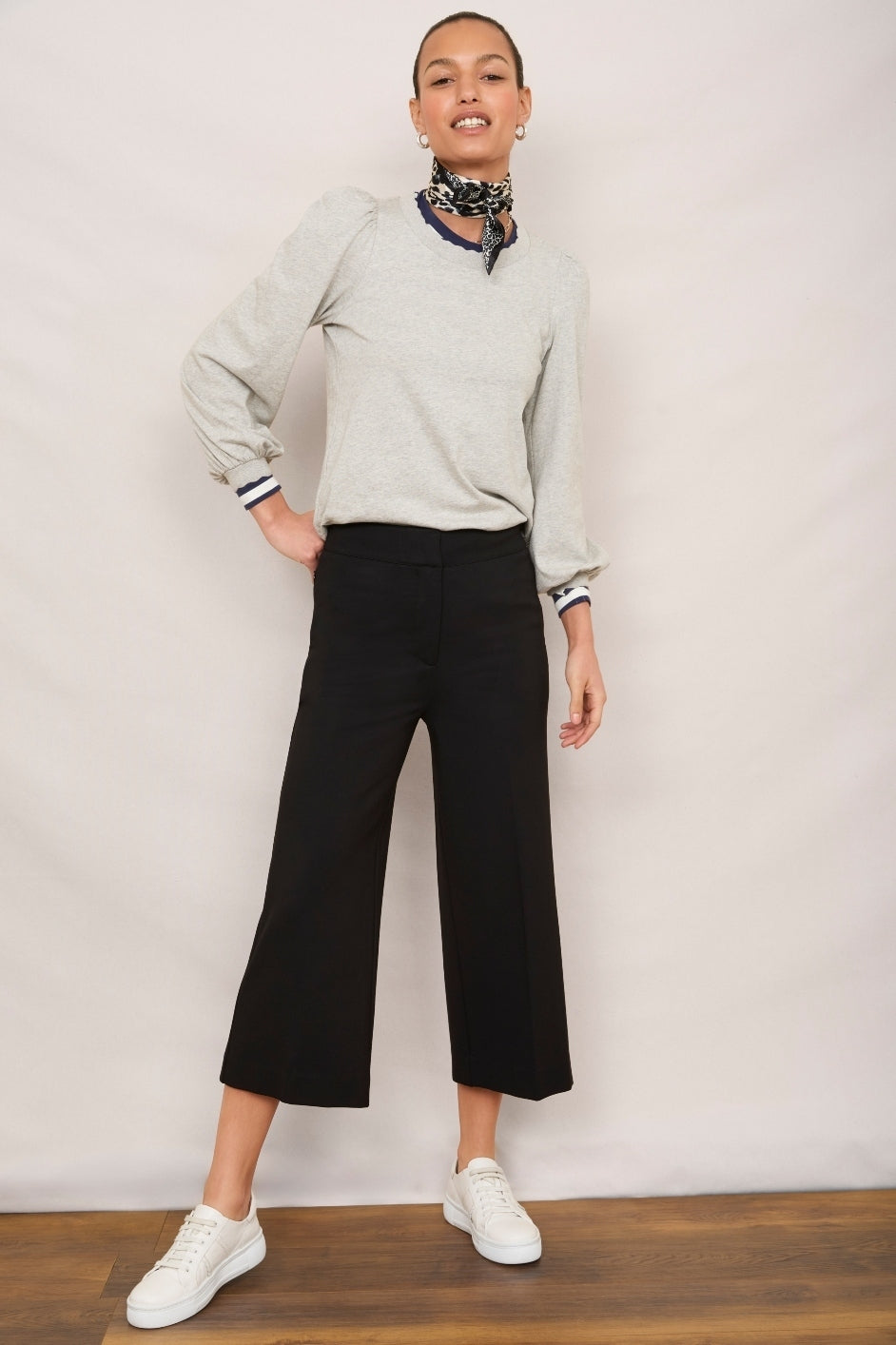 Lola Ponte Culotte Trouser - Black