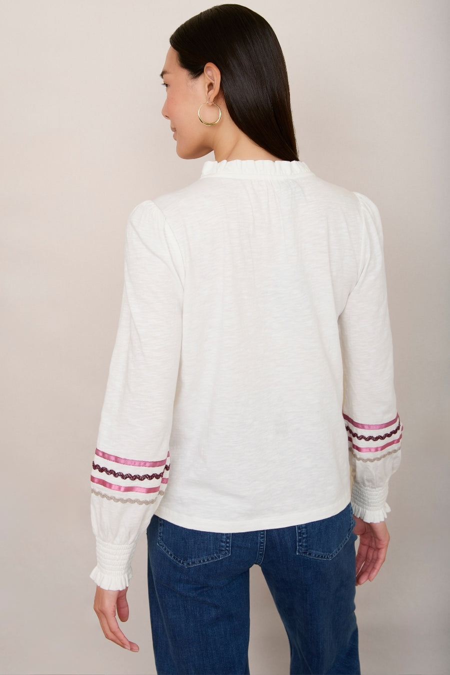 Lotta Ric Rac Henley - Ivory Multi