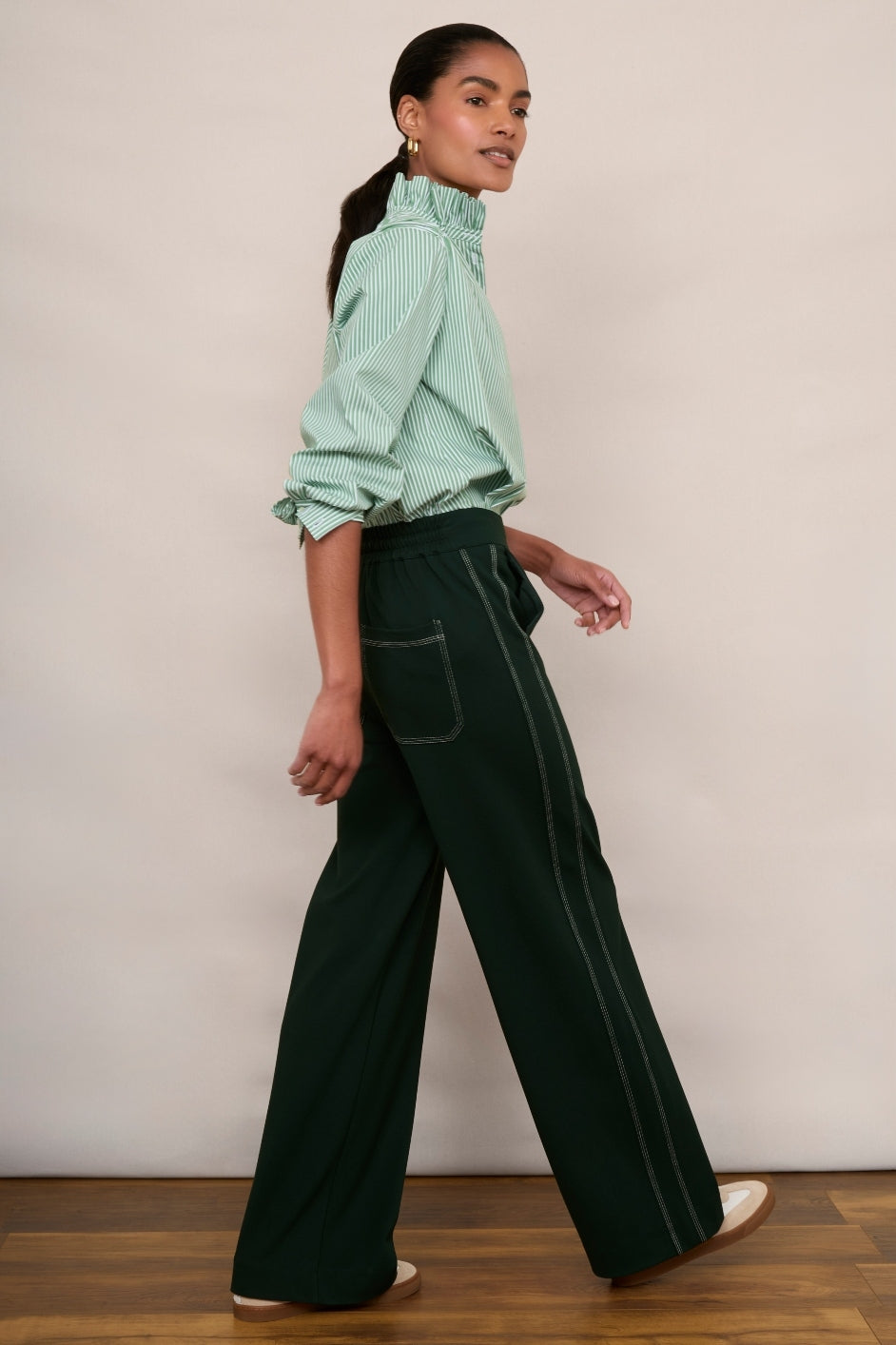 Minnie Ponte Trouser - Forest Green