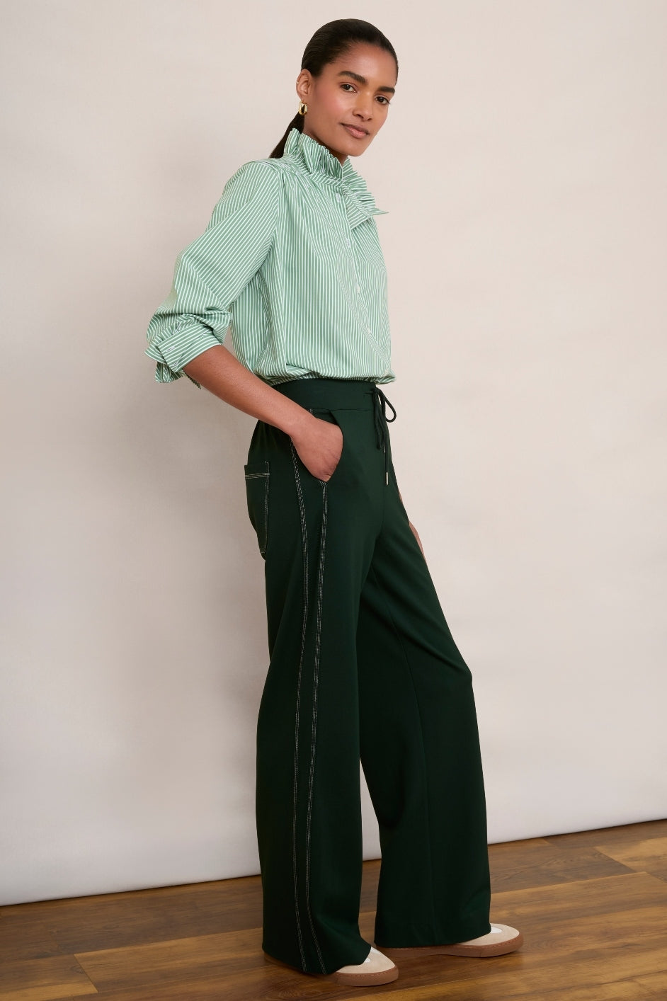 Minnie Ponte Trouser - Forest Green