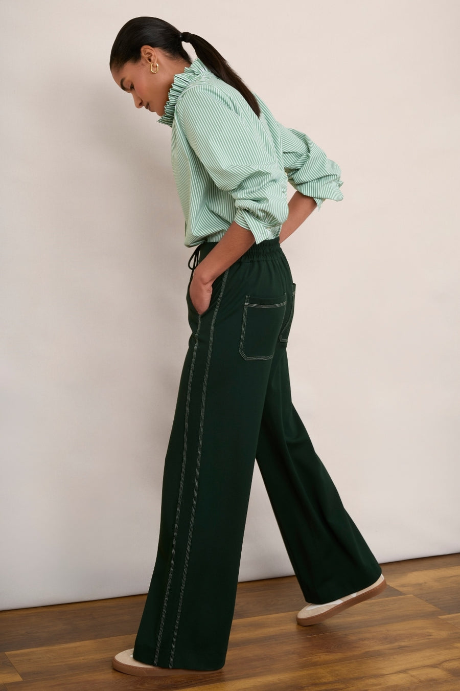 Minnie Ponte Trouser - Forest Green