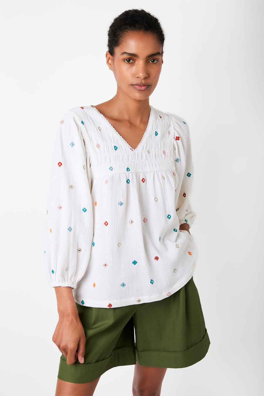 Macon Mirrored Blouse - White