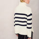 Mae Roll Neck Jumper - Ivory/Midnight Stripe