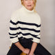 Mae Roll Neck Jumper - Ivory/Midnight Stripe