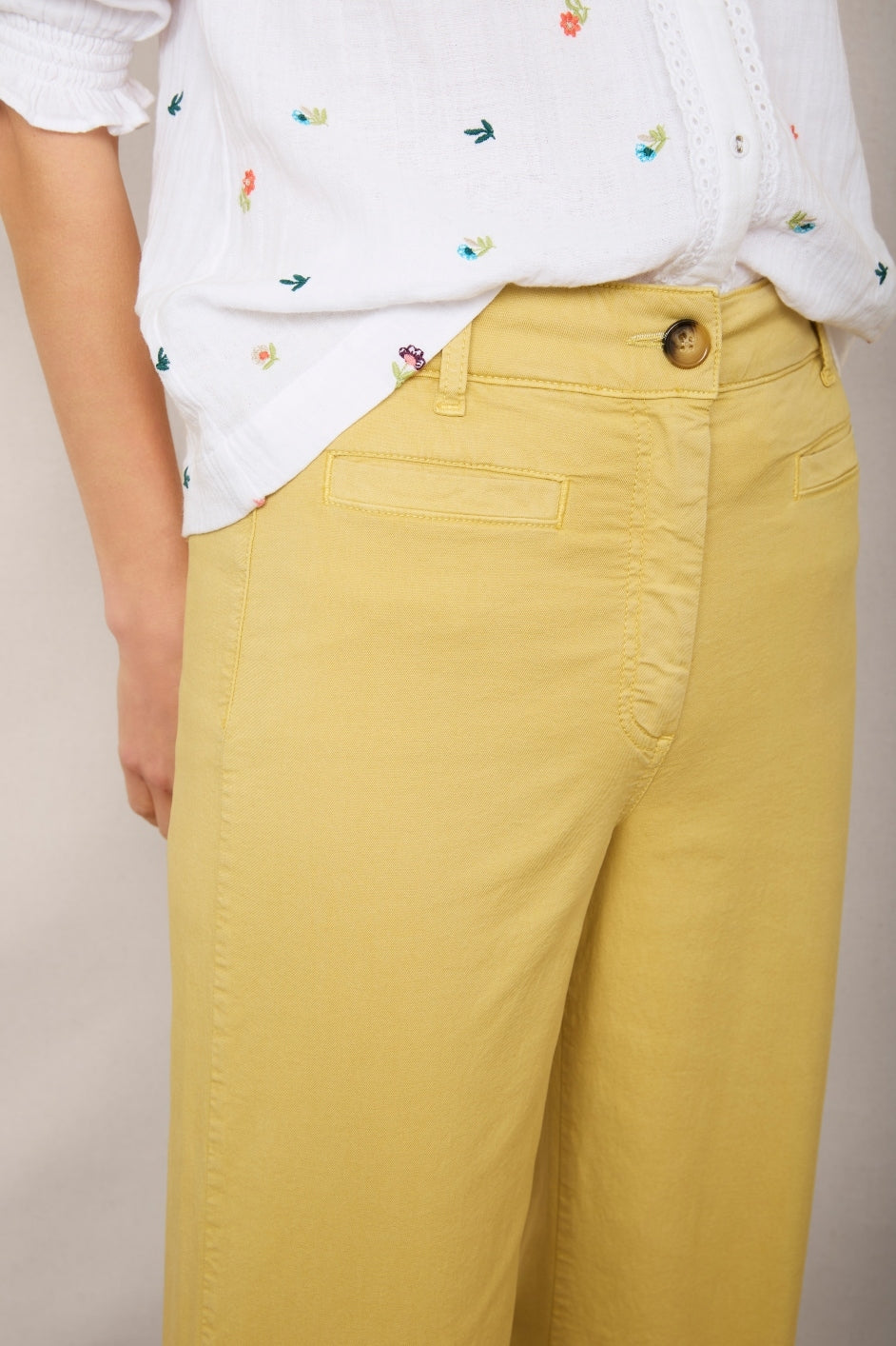 Marianne Chino Trouser - Buttermilk Yellow