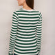 Marnie Long Sleeve Jersey Top - Green/Ivory Stripe