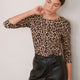 Marnie Long Sleeve Jersey Top - Leopard