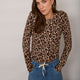 Marnie Long Sleeve Jersey Top - Leopard