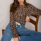 Marnie Long Sleeve Jersey Top - Leopard