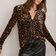 Freida Silk Velvet Blouse - Leopard