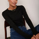 Marnie Merino Long Sleeve Top - Black