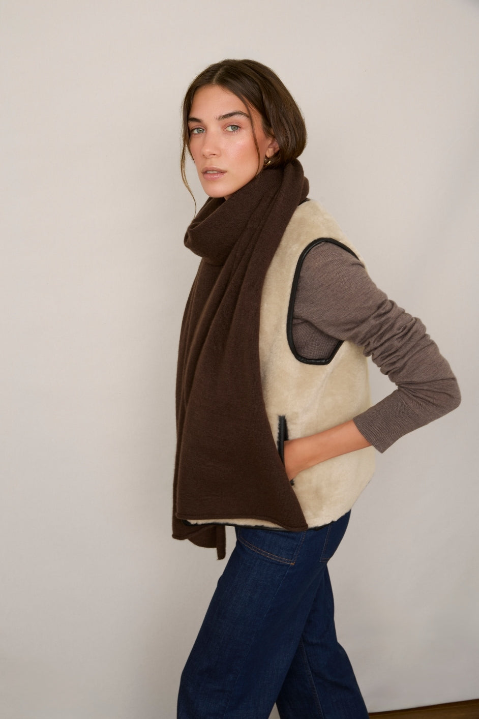 Mathilde Cashmere Scarf - Cocoa