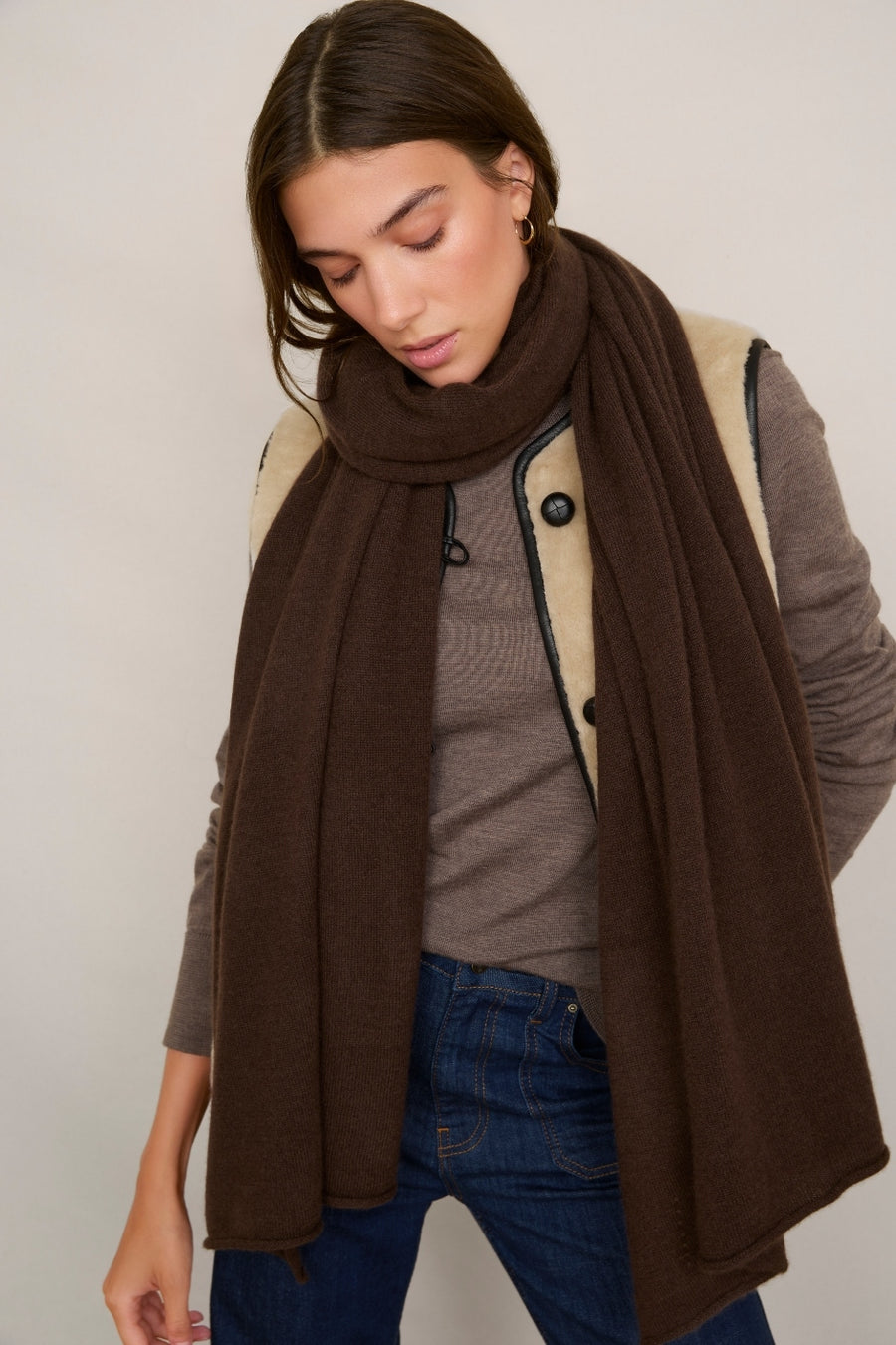 Mathilde Cashmere Scarf - Cocoa