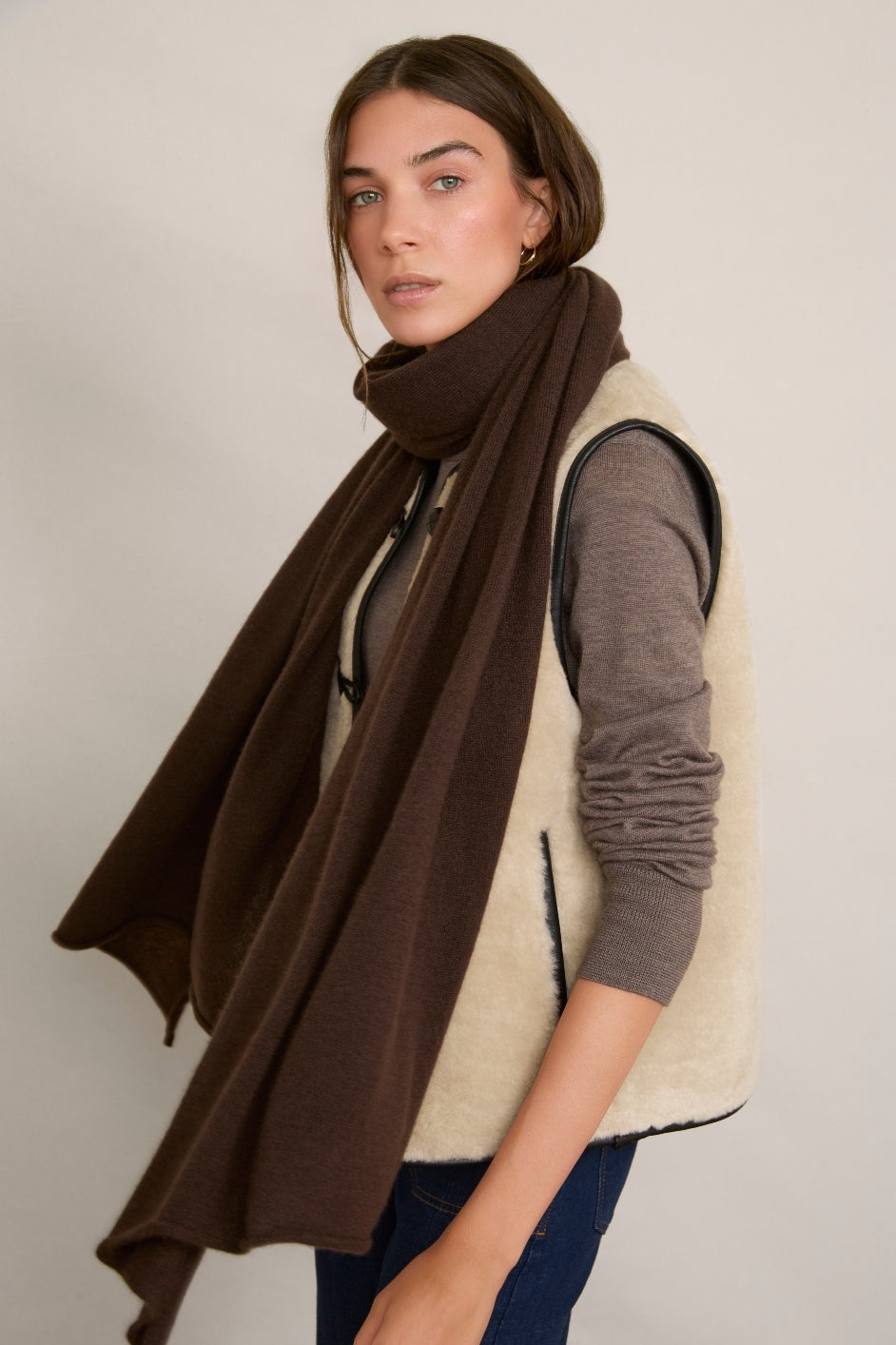 Mathilde Cashmere Scarf - Cocoa