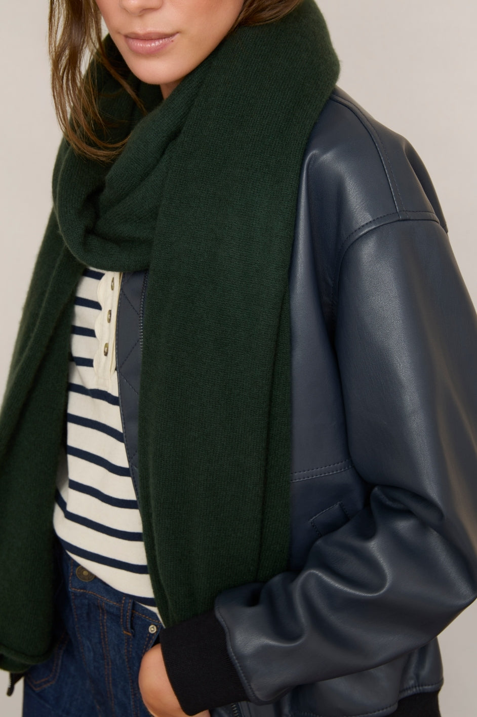 Mathilde Cashmere Scarf - Forest Green