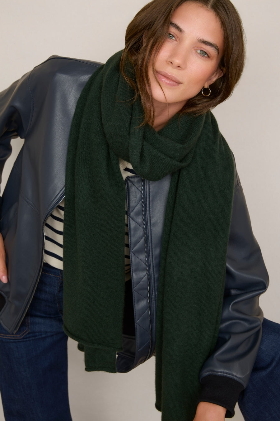 Mathilde Cashmere Scarf - Forest Green