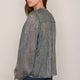 Pia Silk Blend Lame Blouse - Blue Shimmer