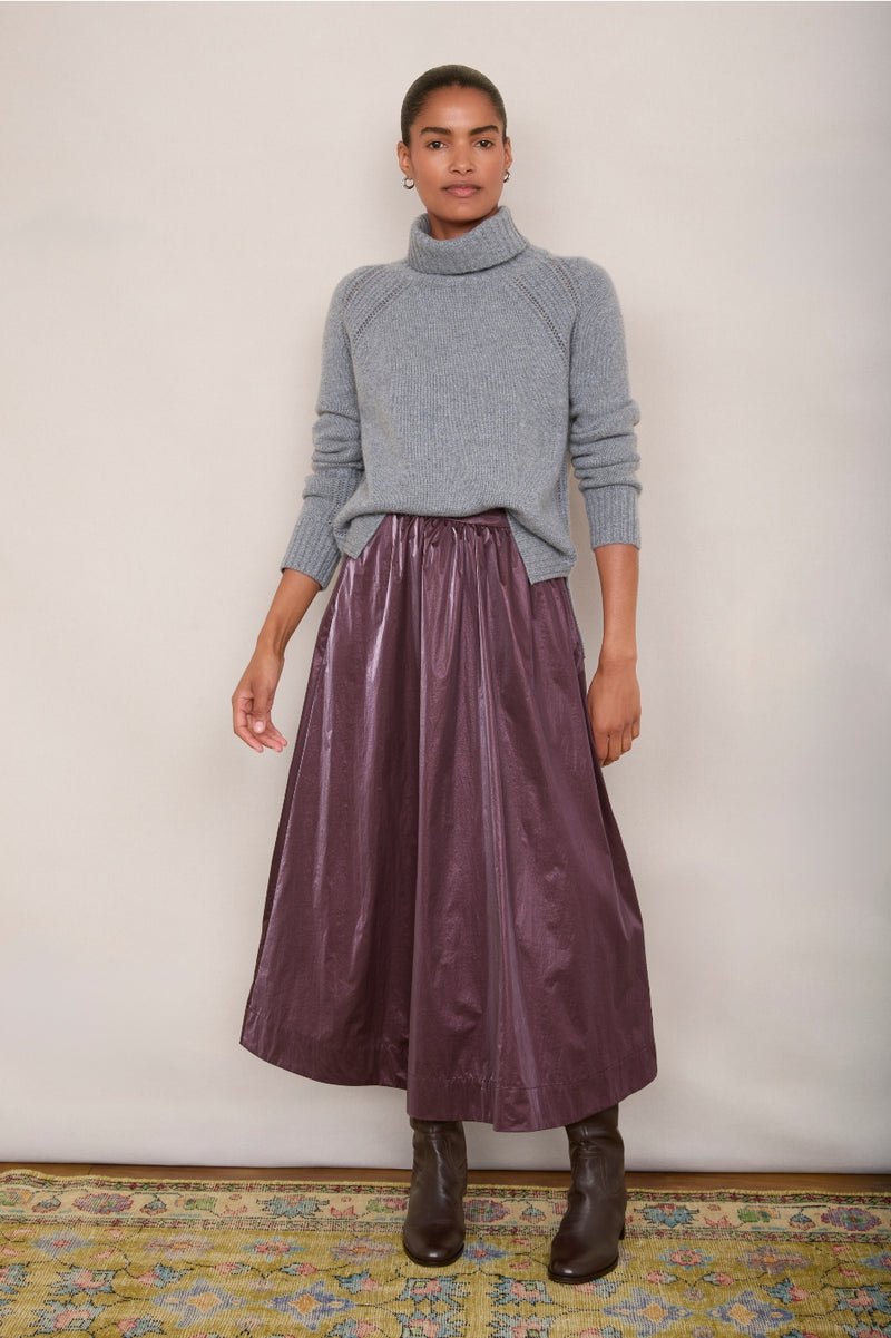 Mollie Skirt - Deep Plum Metallic