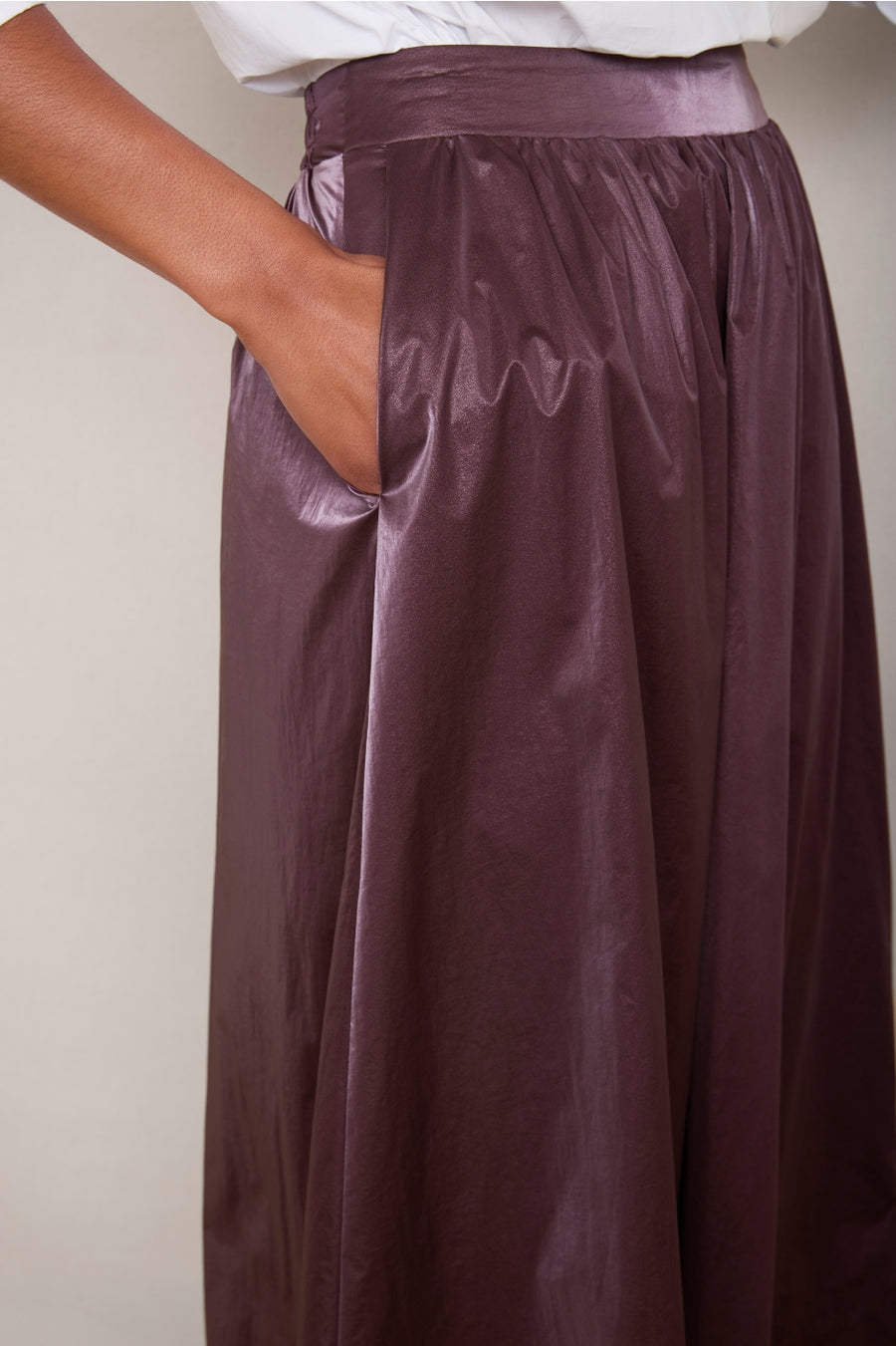 Mollie Skirt - Deep Plum Metallic