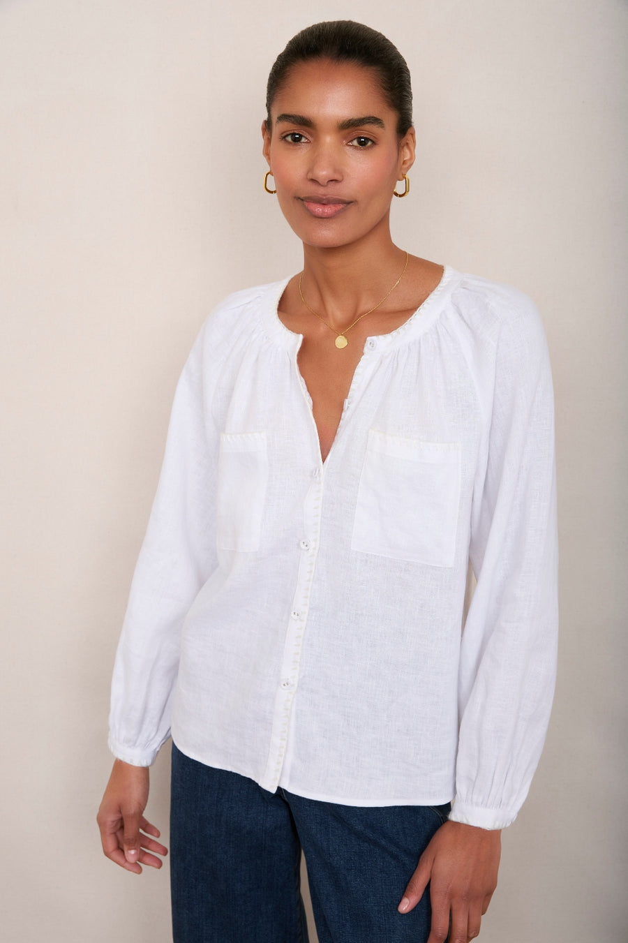 Monica Linen Shirt - White