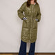 Netty Longline Quilted Coat - Khaki