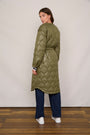 Netty Longline Quilted Coat - Khaki