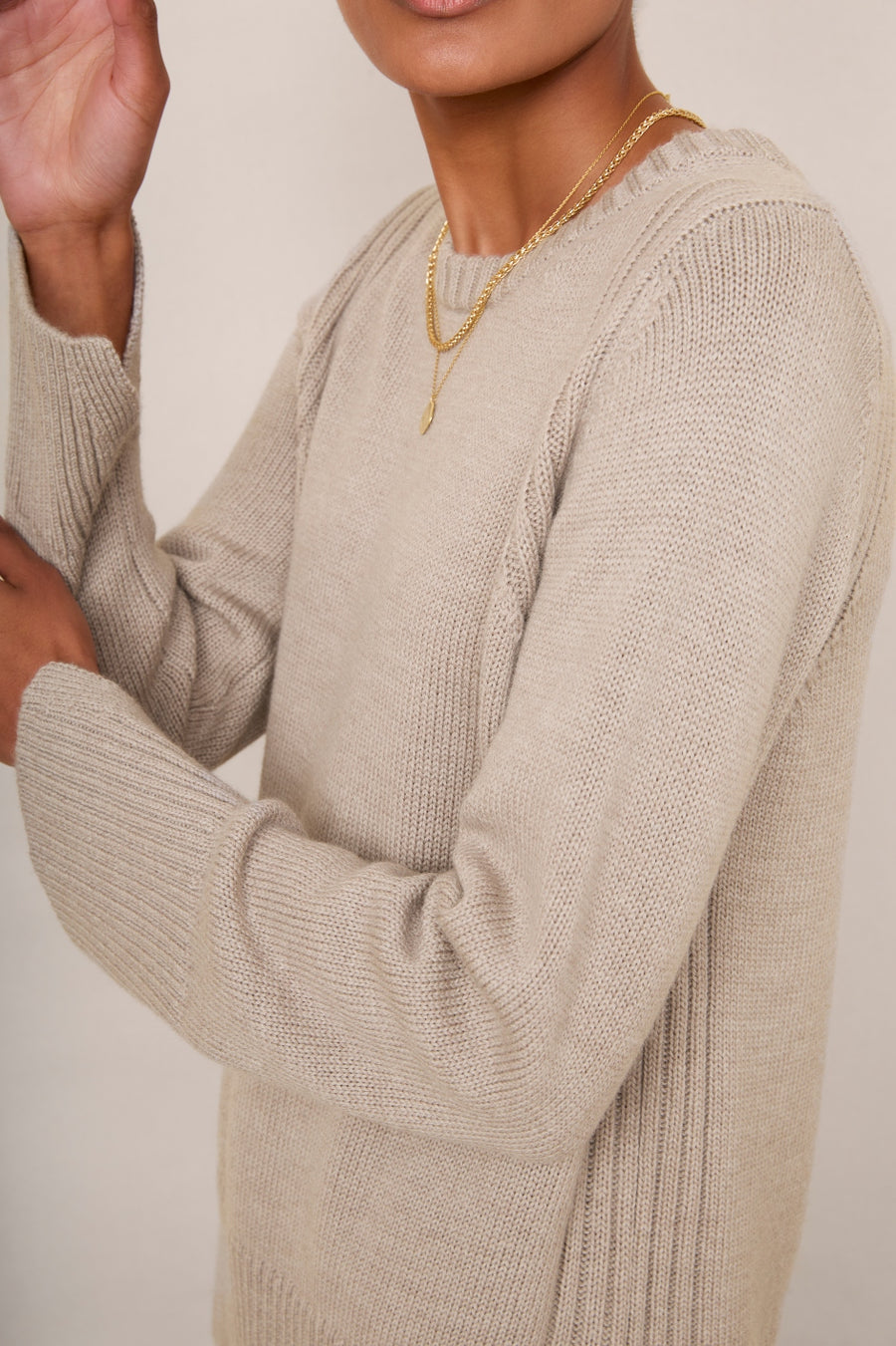 Nola Merino Jumper - Mushroom