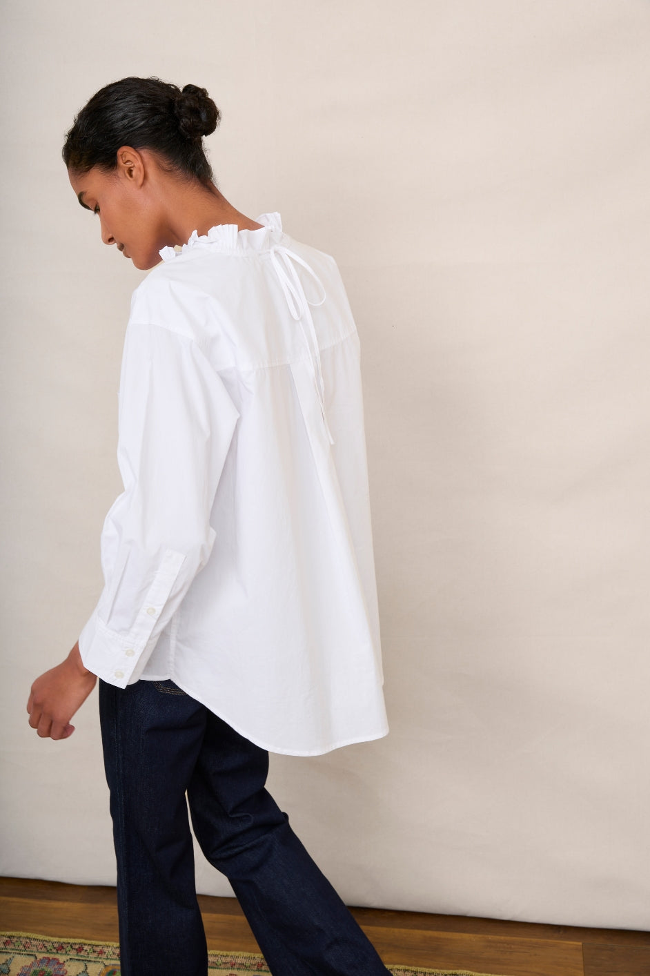 Odette Oversized Cotton Poplin Blouse - White