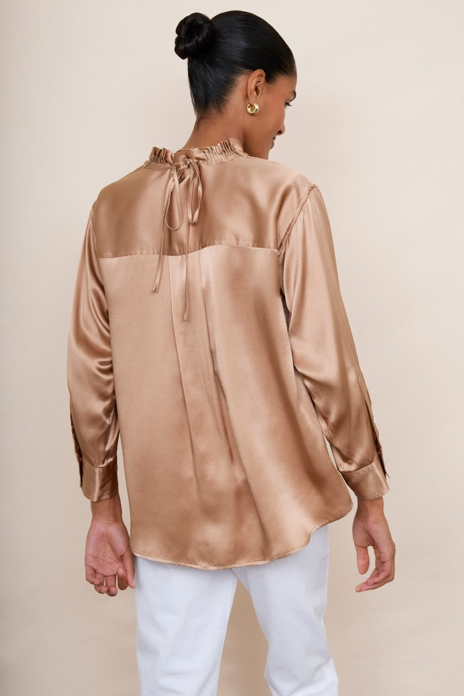 Odette Silk Blouse - Caramel