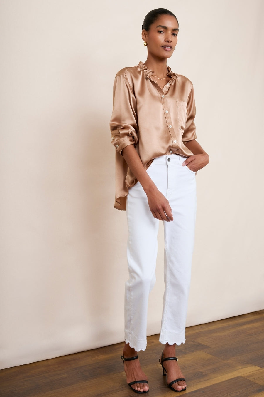 Odette Silk Blouse - Caramel