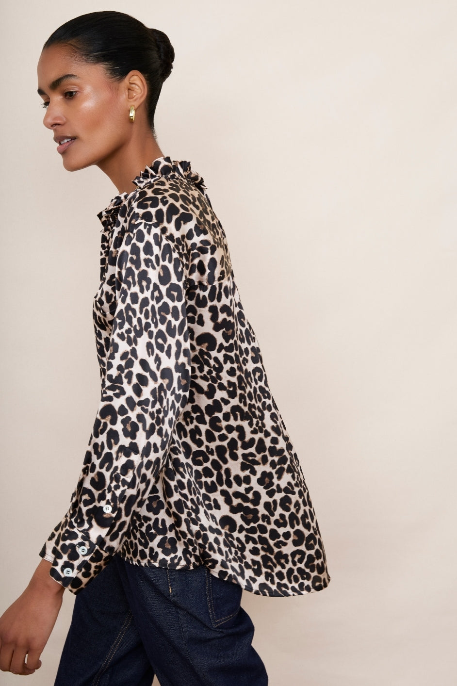 Odette Silk Blouse - Leopard